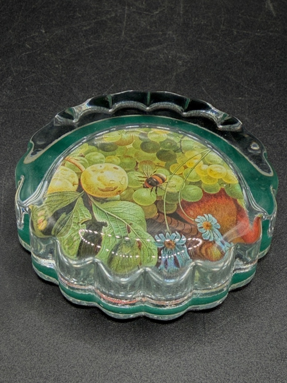 Paulus Theodorus Fruit & Flowers Honey Bee Glass National Gallery Paperweight